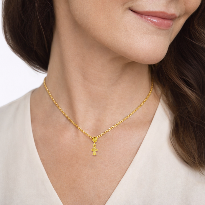 Sleek Mini Cross Pendant